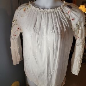 Boho embroidered peasant blouse